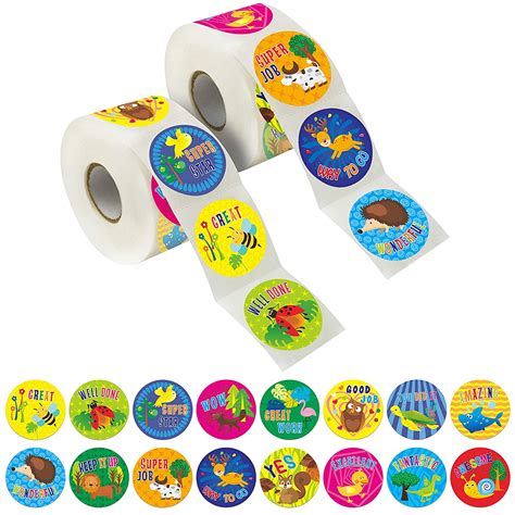 Buy 600 Pcs Cartoon Animal Reward Stickers for Kids in 16 Designs with ...