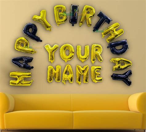 Buy Almoda Creations® Happy Birthday Decoration Set Custom, Golden ...