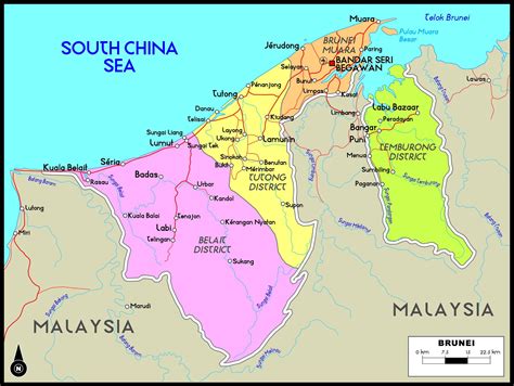 Brunei Map Diagram