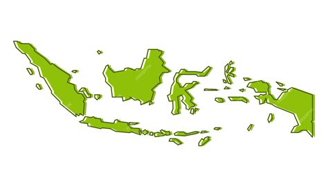 Premium Vector | Indonesia Outline Map Simple Line Cartoon Design