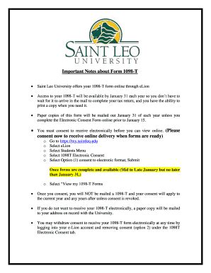 Saint Leo 1098 T - Fill Online, Printable, Fillable, Blank | pdfFiller