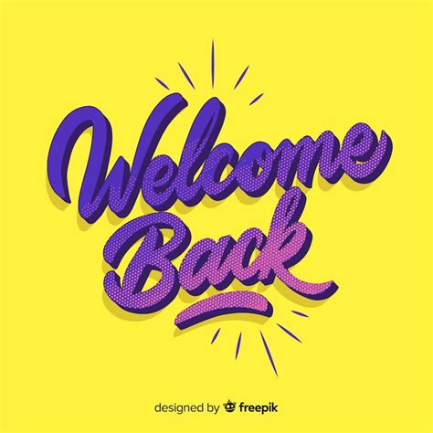 Welcome back sign Images - Free Download on Freepik
