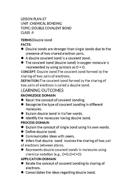 Lesson Plan 22: Chemical Bonding - Electron Dot Diagrams (Class 9 ...