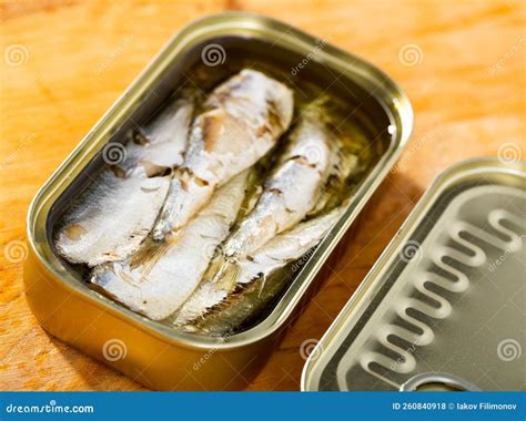Open Can of Sardines in Oil Stock Photo - Image of diet, freshly: 260840918