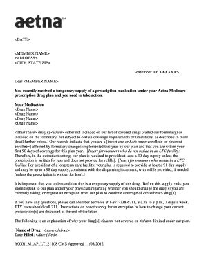 Aetna Medicre 2013 Transition Of Coverage Letter. Aetna Medicre 2013 ...