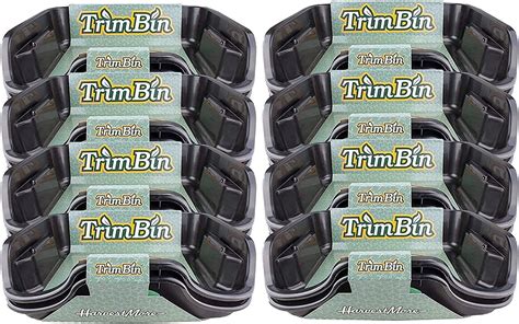 Harvest More Trim Bin - 8 Pack Black Trimming Plastic Trays with Mesh ...