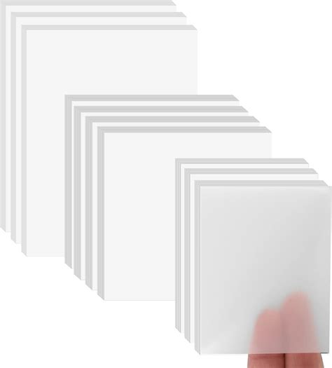 500 Pieces Transparent Sticky Notes Set, 3 Sizes Self Adhesive Clear ...