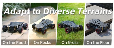 Ackerman Metal Chassis with Encoder Motors and Front Steering Servo ...