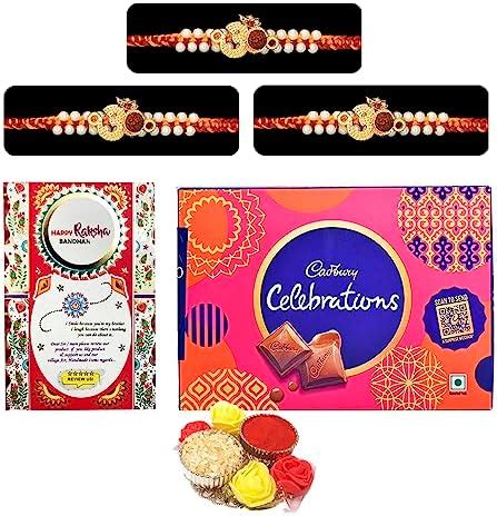 Saugat Traders Rakhi Set of 3 for Brother with Chocolate Box Pack with ...