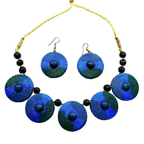 Buy AKIBUKI Multicolour Indian Traditional Handmade Terracotta Necklace ...