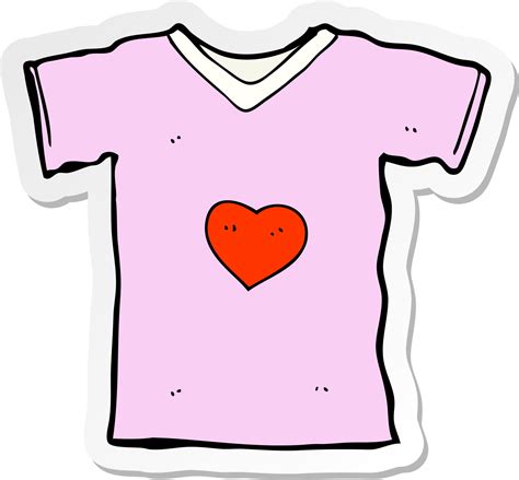sticker of a cartoon t shirt with love heart 8634619 Vector Art at Vecteezy