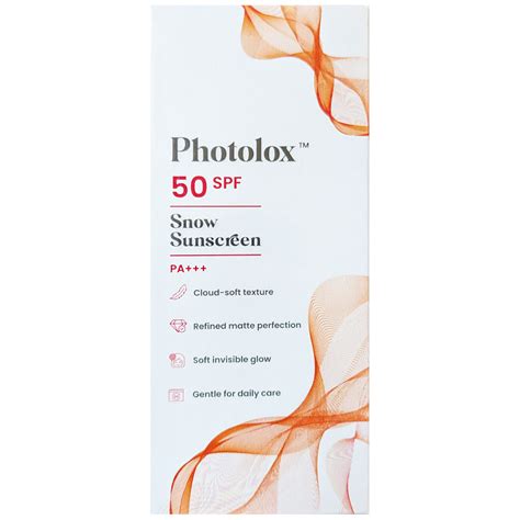 Buy Photolox SPF 50 PA+++ Snow Sunscreen, 50 gm | 19 Minutes Delivery ...