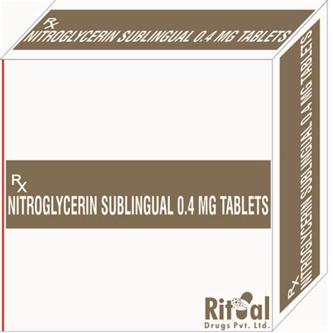 Nitroglycerin Sublingual 0.4 mg Tablets Ritual Drug Private Limited