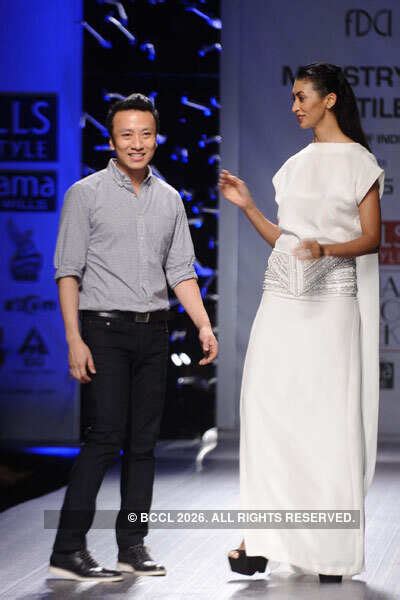 A model walk the ramp for designer Atsu Sekhose on Day 1 of the Wills ...