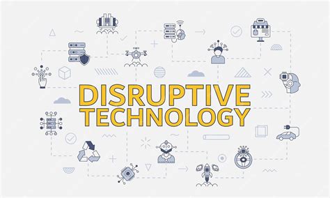 Premium Vector | Disruptive technology concept with icon set with big ...