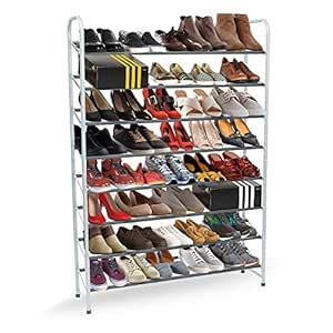Haus Alchemy 8 Tier Space Saving Alloy Steel Shoe Rack Storage Shelf ...