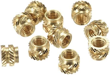 uxcell knurled Insert Nuts, 60Pcs M3 x 4mm L x 5mm OD 3D Printing Brass ...