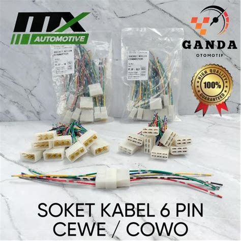 Jual SOCKET / SOKET SAMBUNG KABEL 6 PIN BESAR + KABEL BINTIK - COWO ...