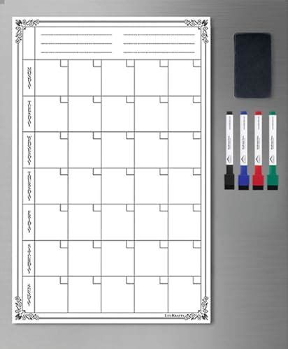 WishKraft Magnetic Monthly Planner [18x12 inch] for Fridge | Dry Erase ...