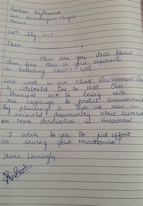 write a letter to your friend in a boarding school describing to him or ...