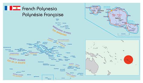 Map of French Polynesia - Tahiti Crew Agency