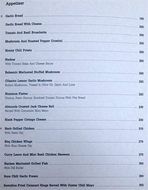 Menu at Cape Town Bistro, Pune, Shop No. 2 & 3