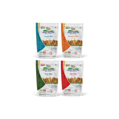 Millet Marvels Vacuum Packed,Unpolished Foxtail,Barnyard,Kodo N Little ...
