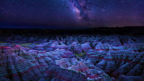 Zhangye Danxia Nightscape: 4K Ultra HD Stars Over Colorful Hills by ...