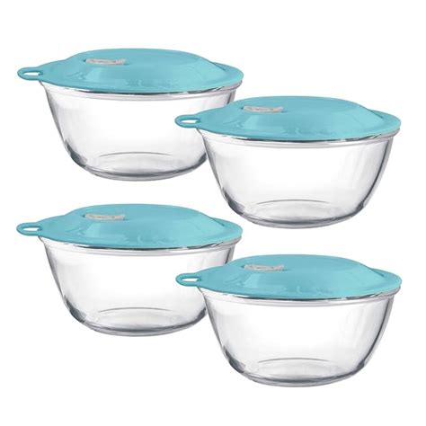 Buy SANGAM Crockery Mixing Bowl with Eazy Lid Set of 4, 500ml, Blue ...
