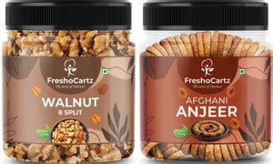 FreshoCartz Dry Fruits Combo | Figs and Walnut 250gm Each | Anjeer ...