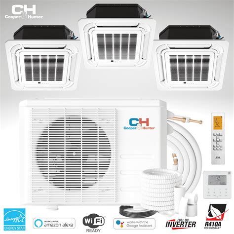 Cooper & Hunter 28000 BTU AC System Kit, 230V Ceiling Cassette Tri 3 ...