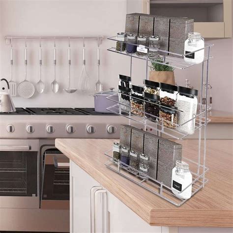 Multipurpose 3 Layer Storage Wall Mounted Kitchen Steel Kitchen Rack ...