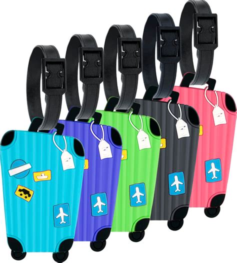Buy Storite Pack of 5 Luggage Tags, with Silicon Strap Travel Bag Tags ...
