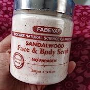 Fabeya Biocare Natural Sandalwood Face And Body Scrub, No Paraben, 340 ...