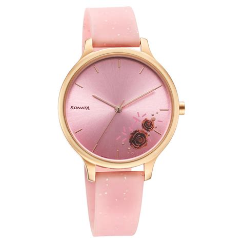 Buy Online Sonata Blush Quartz Analog Pink dial Plastic Strap Watch for ...