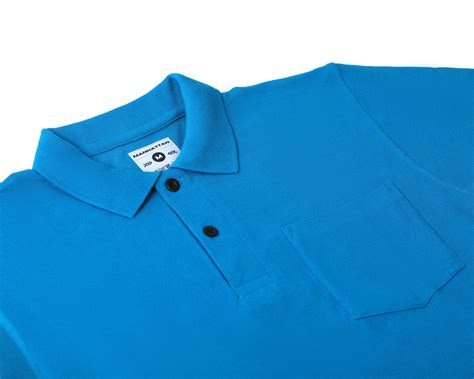 Pure Cotton Polo Pocket T Shirts (Turquoise Blue) – Pitshirts