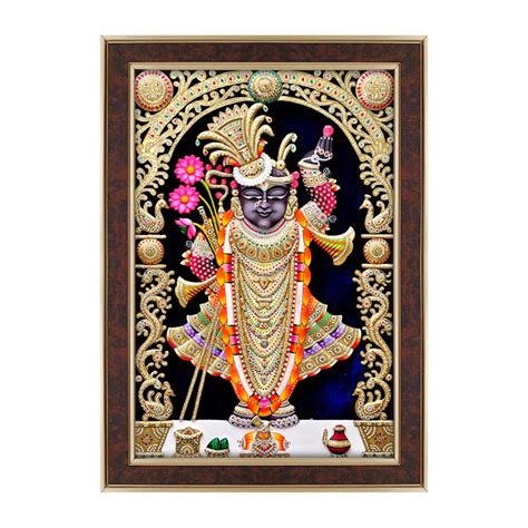 Dharvika Innovations Shrinathji Photo with Frame Big Size, Shreenathji ...