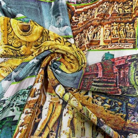 Multi Colour Crepe Printed Fabric