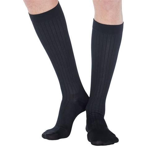 Made in USA - Opaque Compression Socks for Men Edema 30-40mmHg - Black ...