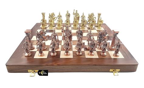 Buy STATUESOLUTION Chess Set With Brass Sculpted Pieces In Ancient ...