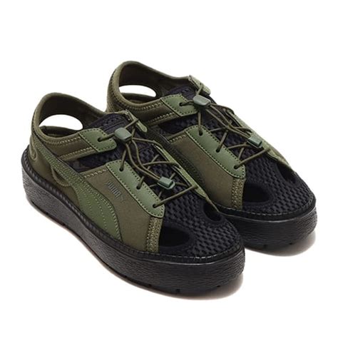 PUMA PLATFORM TRACE LITE MULE GREEN MOSS-PUMA BLACK（プーマ プラットフォーム トレース ...