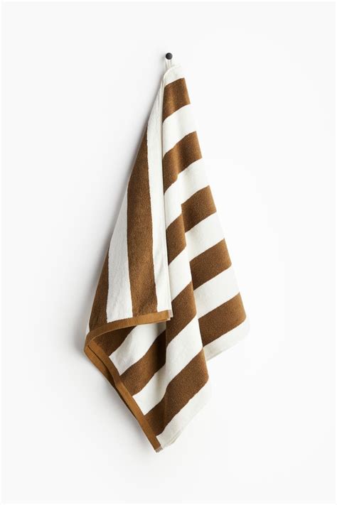 Bath towel - Brown/Striped - Home All | H&M IN