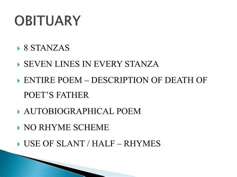 OBITUARY' - POEM Stanza-wise description.pptx