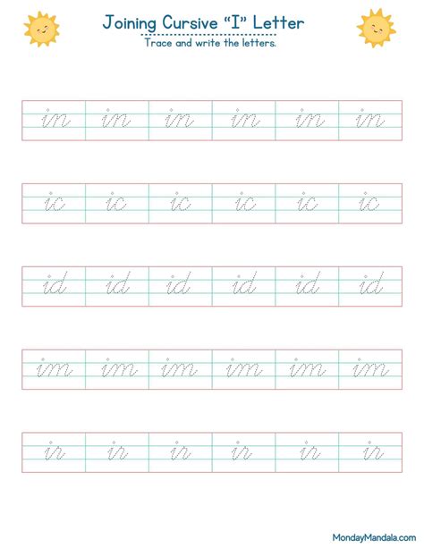 10 Cursive I Worksheets (Free Letter Writing Printables)