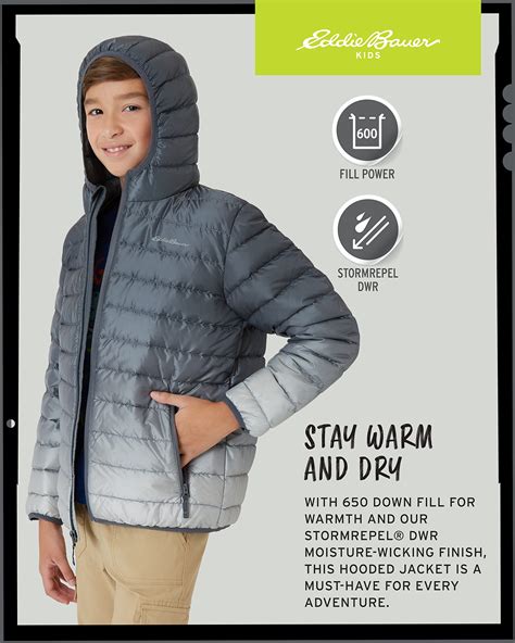 Snapklik.com : Eddie Bauer Boys Jacket - CirrusLite Weather Resistant ...