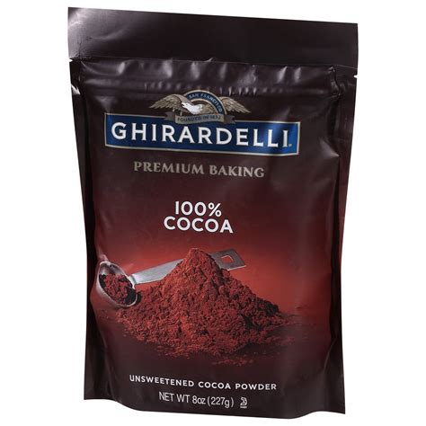 GHIRARDELLI Premium Baking Cocoa 100% Unsweetened Cocoa Powder, 8 oz ...