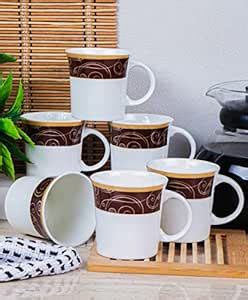Buy INDKRAFT Fine Tableware Bone China Tea & Coffee Cups Set of 6, 160 ...