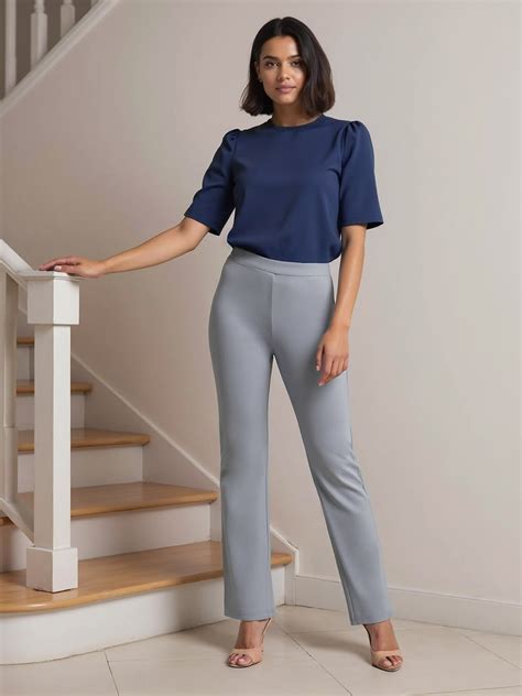 Buy Grey LivIn Bootcut Formal Pants Online | FableStreet