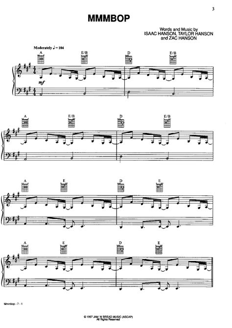 Hanson-MMMBop Sheet Music pdf, - Free Score Download ★