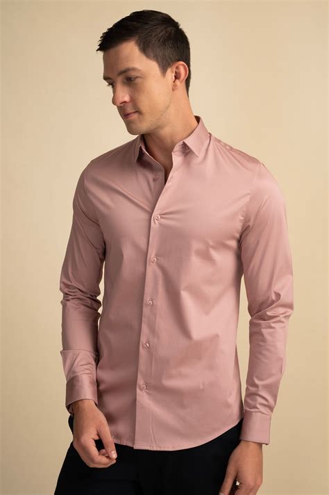 Dusty Rose Stretch Satin Shirt – Kaapus
